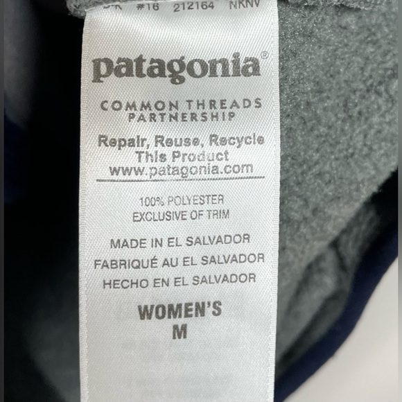 Patagonia Snap-T Synchilla Fleece Vest, Gray/Navy Blue, Women’s Medium - Picture 8 of 9